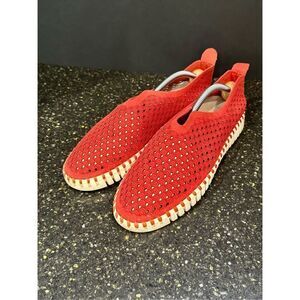 Ilse Jacobsen Deep Red Tulip Slip Ons